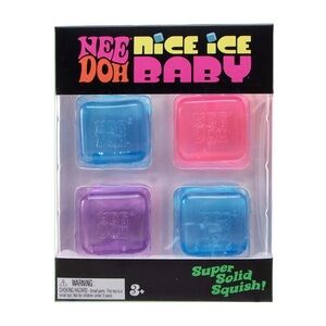 NeeDoh Nice Ice Baby, 4 Satisfying Square Shaped Sensory Fidget Squishy Toys